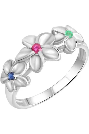 Firetti Fingerring Schmuck Geschenk Silber 925 Silberring Blüten, mit Rubin, Saphir, Smaragd
