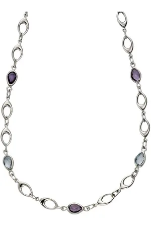 ELLEN K. Collierkettchen Gold 375 Blautopas (beh) + Amethyst
