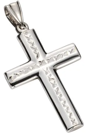 vivance collection Kettenanhänger 925 Silber rhodiniert Kreuz