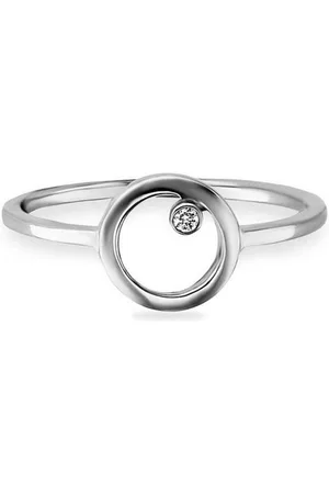 CAÏ Fingerring 925 Sterling Silber rhodiniert Zirkonia Kreis