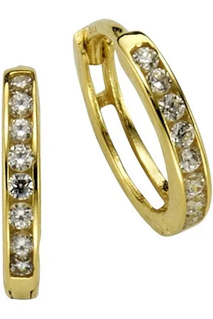CELESTA Paar Creolen 375/- Gelbgold Zirkonia