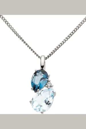 Firetti Kettenanhänger Schmuck Geschenk Gold 333 Halsschmuck Anhänger für Halskette, mit Blautopas (beh), Blautopas London Blue (beh) und Brillant