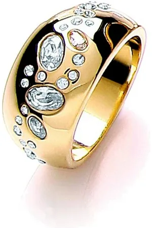 Buckley London Fingerring vergoldet mit Kristallen