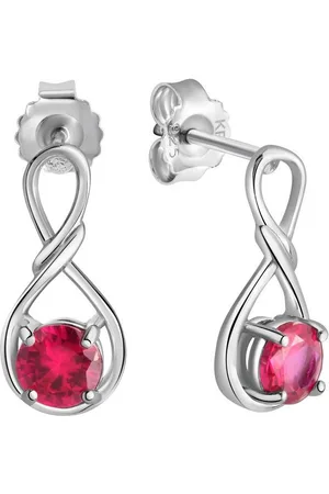 Firetti Paar Ohrstecker Schmuck Geschenk Silber 925 Ohrschmuck Edelstein Rubin, mit Rubin (synth)