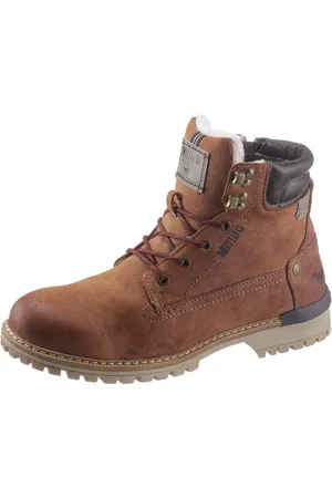 Mustang Winterboots, Schnürboots, Stiefelette, Workerboots, Kontrastbesatz, Logo-Aufnäher