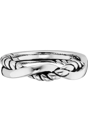 CAÏ Fingerring 925/- Sterling Silber rhodiniert Seilstruktur