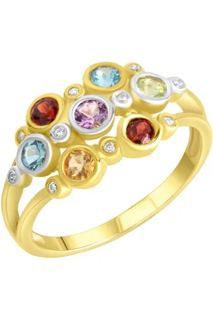 Firetti Fingerring Schmuck Geschenk Silber 925 Silberring Multi, Amethyst, Blautopas (beh), Citrin, Granat, Peridot, Zirkonia (synth)
