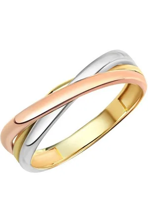ELLEN K. Fingerring Gold 333 dreifarbig
