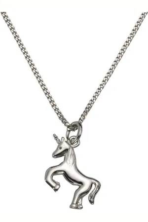 Zeeme Kette mit Anhänger 925 Silber Einhorn-Motiv