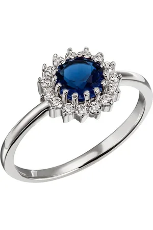 Firetti Fingerring Schmuck Geschenk Silber 925 Silberring Ring blau royal glitzernd, mit Glasstein, Zirkonia (synth)