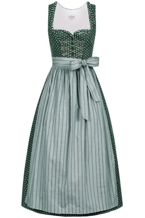 Nübler Dirndl Damen Dirndl lang im Landhausstil, Rocklänge 90cm (Dirndl Set lang THEA, 2-tlg., Dirndl Kleid mit Schürze) Moderne Tracht im bayerischen Stil - Trachtenmode Damen - Verkäufer: Trachtenhof