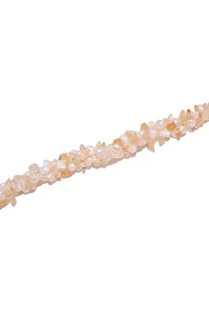 Firetti Collier Schmuck Geschenk Halsschmuck Halskette Farbstein Edelstein Citrin, Made in Germany - mit Citrin - mit Naturperle