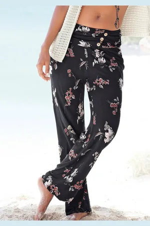 Lascana Strandhose mit Taschen und Zierknöpfen, Jerseyhose, elastisch