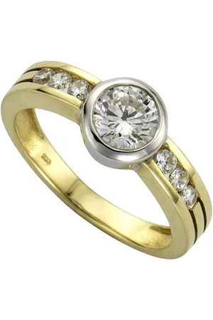 CELESTA Fingerring 375/- Gelbgold 2farbig Zirkonia