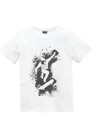 Kidsworld T-Shirt Mit coolem SKATER-Print Kurzarm, Basic-Passform, bedruckt, Rundhalsausschnitt