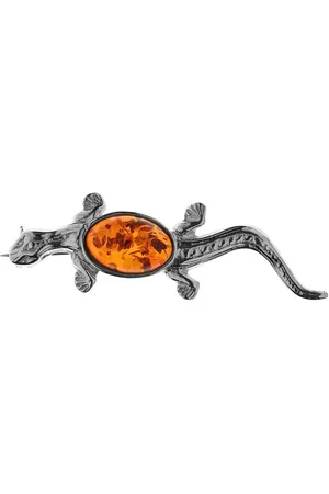 Ostsee-Schmuck Brosche - Salamander - Silber 925/000 - Bernstein (1-tlg) - Verkäufer: