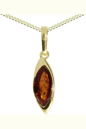 Ostsee-Schmuck Kette mit Anhänger - Tonje - Silber 925/000, vergoldet - Bernstein (2-tlg) - Verkäufer: