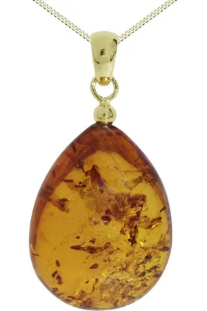 Ostsee-Schmuck Kette mit Anhänger - Tropfen ca. 34 mm lang - Silber 925/000, (2-tlg) - Verkäufer: