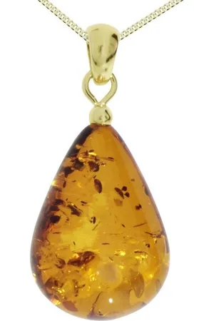 Ostsee-Schmuck Kette mit Anhänger - Tropfen ca. 22 mm lang - Silber 925/000, (2-tlg) - Verkäufer: