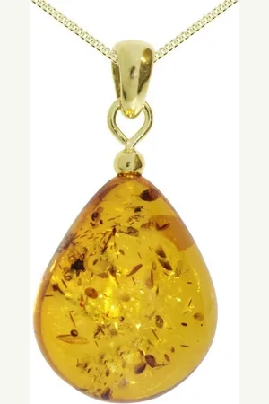 Ostsee-Schmuck Kette mit Anhänger - Tropfen ca. 20 mm lang - Silber 925/000, (2-tlg) - Verkäufer: