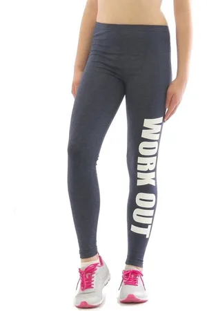 Yeset Leggings Leggings Druck WORK OUT Lang Sport Fitness Druckschrift - Verkäufer: Shop