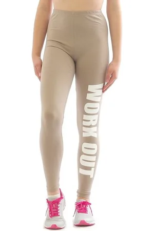 Yeset Leggings Leggings Druck WORK OUT Lang Sport Fitness Druckschrift - Verkäufer: Shop
