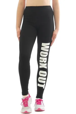 Yeset Leggings Leggings Druck WORK OUT Lang Sport Fitness Druckschrift - Verkäufer: Shop