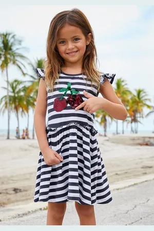 Kidsworld Jerseykleid für kleine Mädchen festlich, kniefrei, verspielt, aus Baumwollmischung