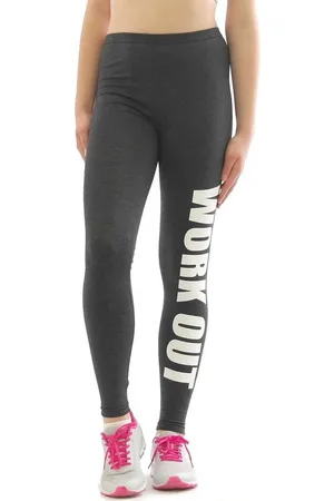 Yeset Leggings Leggings Druck WORK OUT Lang Sport Fitness Druckschrift - Verkäufer: Shop