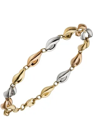 Jobo Goldarmband, 585 Gelbgold Roségold Weißgold tricolor 19 cm