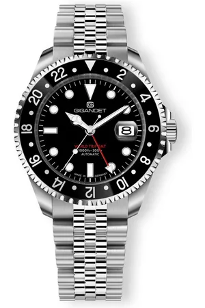 Gigandet Automatikuhr Made in Germany, Saphirglas, WORLD TRIP GMT - G1000-001M, GMT, Swiss SuperLuminova, verschraubtes Band - Verkäufer: