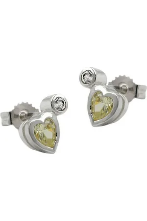 GALLAY Paar Ohrstecker Ohrring 8x5mm Herz mit Zirkonia und synthetischem Peridot Silber 925 (1-tlg) - Verkäufer: Cats Collection