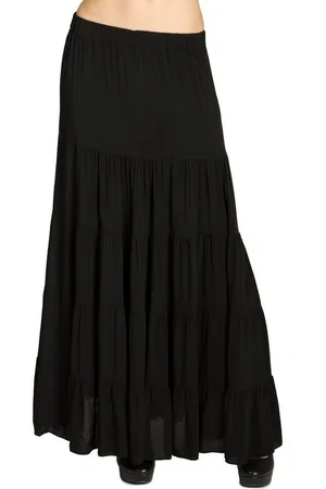CASPAR Faltenrock RO020 langer eleganter Damen Maxi Sommer Rock mit figurfreundlichem Stretch Bund - Made in Italy - Verkäufer: & SIKORA