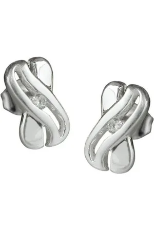 GALLAY Paar Ohrstecker Ohrring 10x6mm X-Form mit Zirkonia glänzend Silber 925 (1-tlg) - Verkäufer: Cats Collection