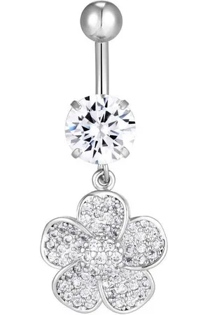 Karisma Bauchnabelpiercing Bananabell Anhänger Blume Edelstahl 316 L Zirkonia HB372 - Verkäufer: Schmuck