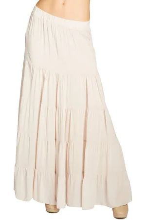 CASPAR Faltenrock RO020 langer eleganter Damen Maxi Sommer Rock mit figurfreundlichem Stretch Bund - Made in Italy - Verkäufer: & SIKORA