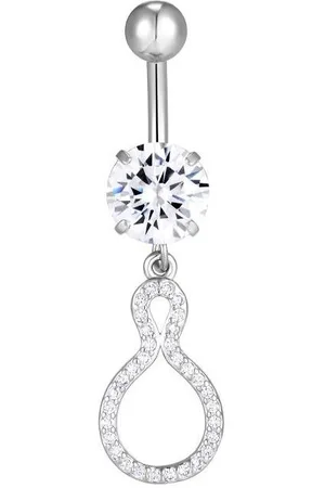 Karisma Bauchnabelpiercing Unendlichkeit Anhänger Bananabell Edelstahl Zirkonia Weiß HB376 - Verkäufer: Schmuck