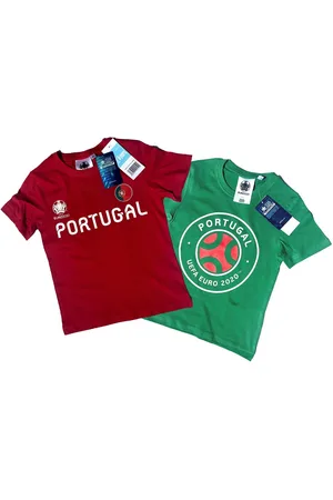 Coole-Fun-T-Shirts T-Shirt 2x PORTUGAL Kinder T-Shirt EURO 2020 / 2021 Fußball Trikot Shirt DOPPELPACK rot und grün Europameisterschaft Jungen + Mädchen 6 8 10 12 Jahre Gr.116 128 140 152 (2er-Pack) - Verkäufer: