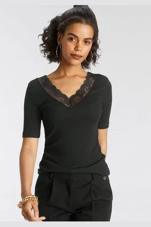 Laura Scott V-Shirt kurzärmelig, sehr figurbetonte Passform, elastisches Material