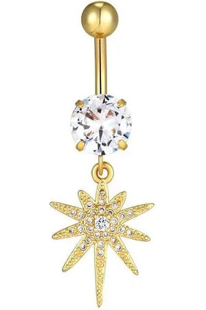 Karisma Bauchnabelpiercing Edelstahl Vergoldet Anhänger Sonne Zirkonia HB316 - Verkäufer: Schmuck