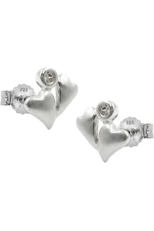 GALLAY Paar Ohrstecker Ohrring 8x8mm 2 Herzen mattiert Zirkonia Silber 925 (1-tlg) - Verkäufer: Cats Collection