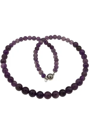 Bella Carina Perlenkette Kette mit Amethyst Perlen 6 - 10 mm Durchmesser - Verkäufer: