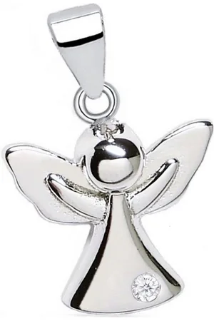 Goldene Hufeisen Engelanhänger mini Zirkonia Engel Anhänger für Halskette aus 925 Sterling Silber (1 Stück, inkl. Etui) - Verkäufer: