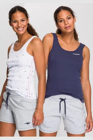 KangaROOS Ripptanktop (Packung, 2-tlg., 2-er Pack) im Doppelpack - 1x uni + 1x bedruckt