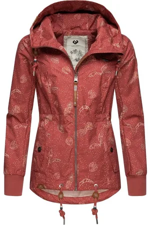 Ragwear Outdoorjacke Danka Leaves Wasserdichte Übergangsjacke mit Print und Kapuze