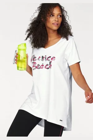 Venice Beach Longshirt Langarm, lockere Passform, mit Logodruck, herzförmiger Ausschnitt