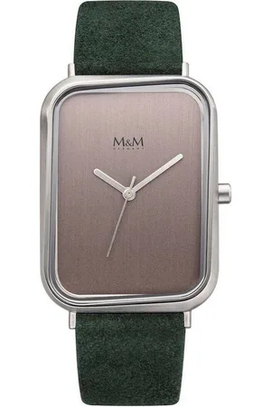 M&M Quarzuhr Armbanduhr Damen Leder Dancing Square, (1-tlg), Analoguhr eckig mit Lederarmband, Designer Uhr - Verkäufer: Germany