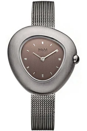 M&M Quarzuhr Armbanduhr Damen silber / gold Pebbles Line, (1-tlg), Analoguhr eckig mit Metallarmband Edelstahlarmband, Designer Uhr, deutsche Manufaktur, inkl. edles Etui - Verkäufer: Germany