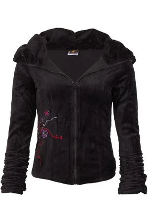 Kunst und Magie Kurzjacke Boho Ethno Jacke mit Rollkragen aus Samt - Verkäufer: