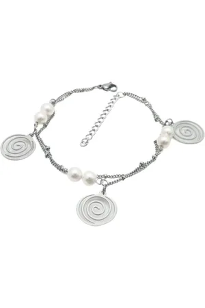 Bungsa Armband Bettelarmband Spiralen Silber aus Edelstahl Damen (1 Armband, 1-tlg), Bracelet Armschmuck - Verkäufer: